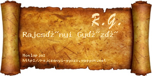 Rajcsányi Győző névjegykártya
